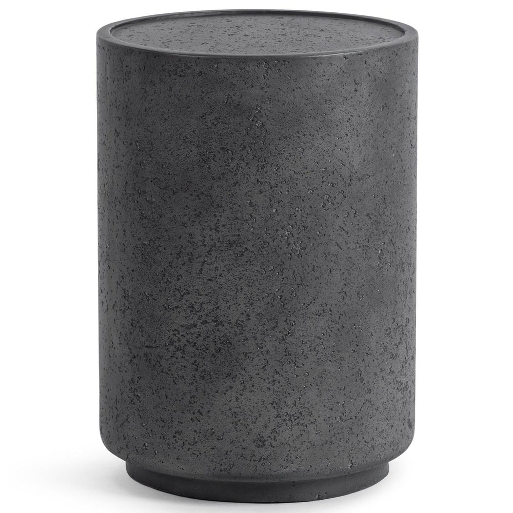 Darsa Outdoor Round Accent Table, Dark Gray-Furniture - Outdoor-High Fashion Home