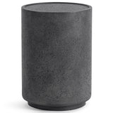 Darsa Outdoor Round Accent Table, Dark Gray-Furniture - Outdoor-High Fashion Home
