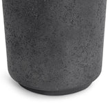 Darsa Outdoor Round Accent Table, Dark Gray-Furniture - Outdoor-High Fashion Home