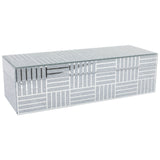 Dashes Glass Box, Silver-Accessories-High Fashion Home