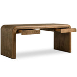 Daven Desk, Rye Medium Burl by Four Hands-Furniture - Office-High Fashion Home