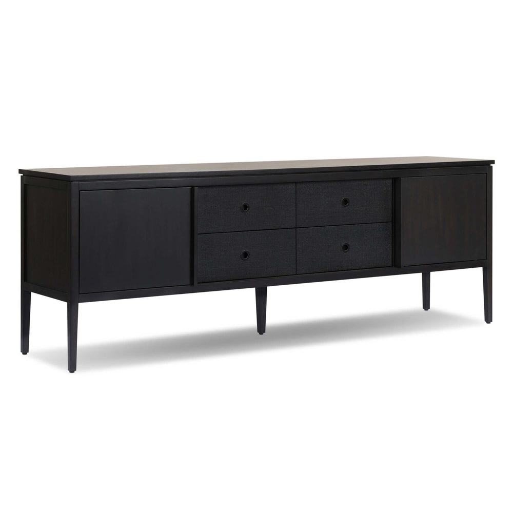 Dawn Media Console, Black Raffia by Four Hands-Furniture - Storage-High Fashion Home