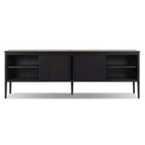 Dawn Media Console, Black Raffia by Four Hands-Furniture - Storage-High Fashion Home