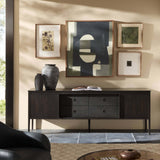 Dawn Media Console, Black Raffia by Four Hands-Furniture - Storage-High Fashion Home