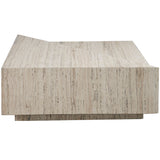 Daxton Cocktail Table, White Travertine-Furniture - Accent Tables-High Fashion Home