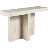 Daxton Console Table, White Travertine-Furniture - Accent Tables-High Fashion Home