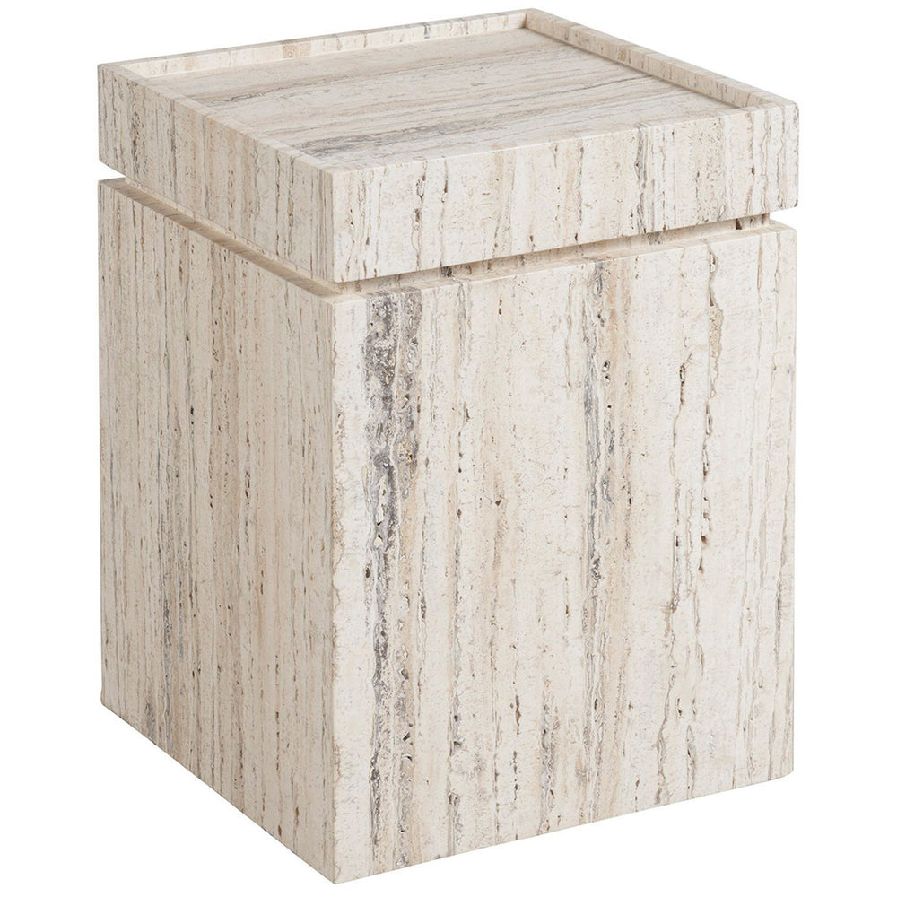 Daxton Table, White Travertine-Furniture - Accent Tables-High Fashion Home