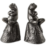 Daydreaming Frogs Bookends, Set of 2, Silver-Accessories-High Fashion Home