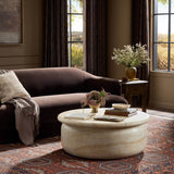 Dayna Coffee Table, Faux Travertine by Amber Lewis x Four Hands-Furniture - Accent Tables-High Fashion Home
