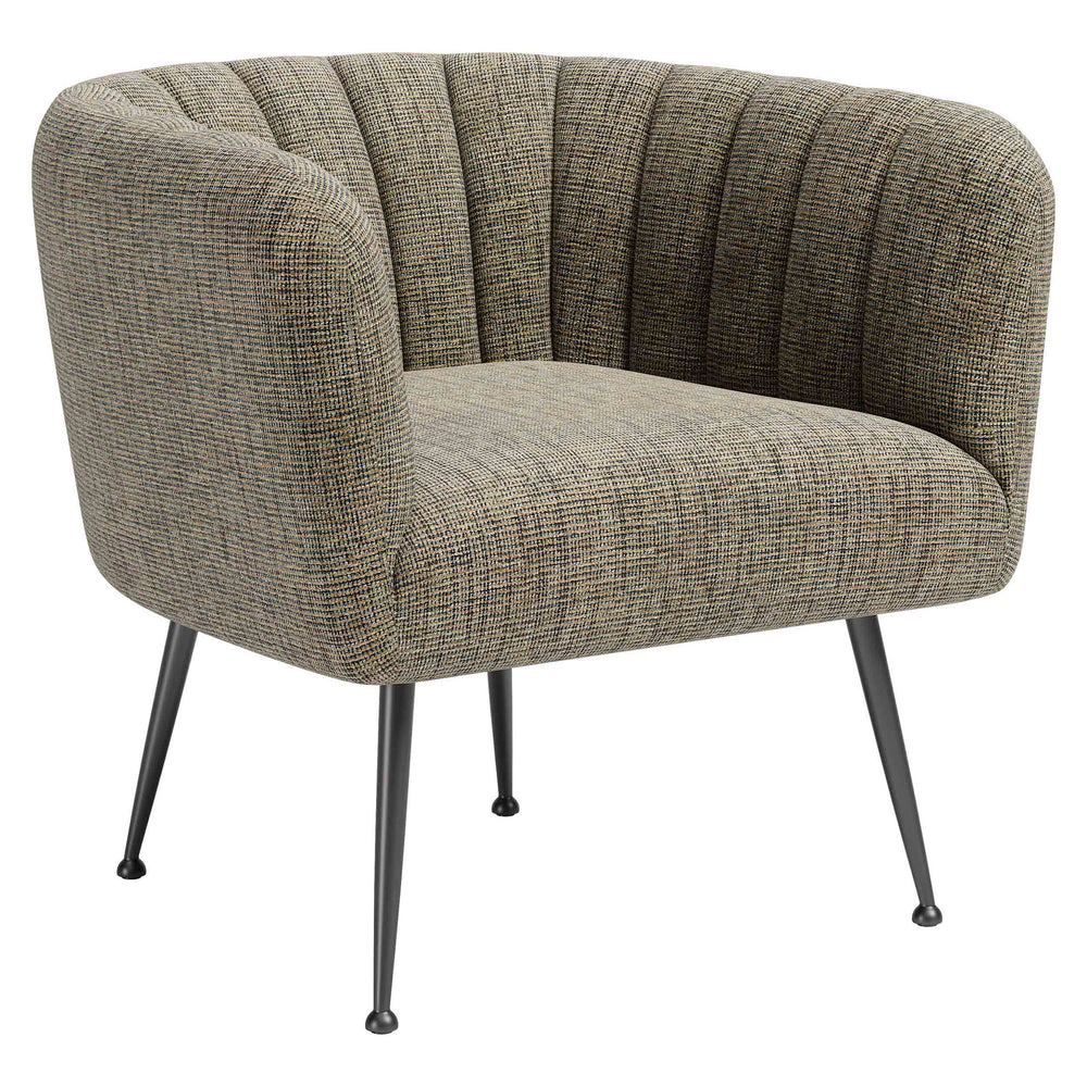 Deco Accent Chair, Green Tweed-Furniture - Chairs-High Fashion Home