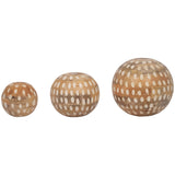 Decorative Ball Set, Natural, Set of 3-Accessories-High Fashion Home