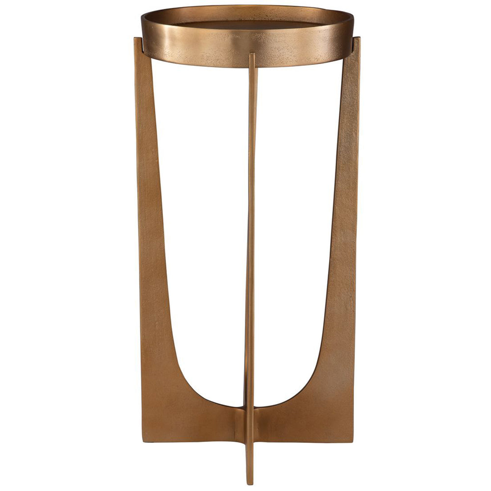 Deidra Accent Table, Antique Brass-Furniture - Accent Tables-High Fashion Home