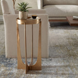 Deidra Accent Table, Antique Brass-Furniture - Accent Tables-High Fashion Home
