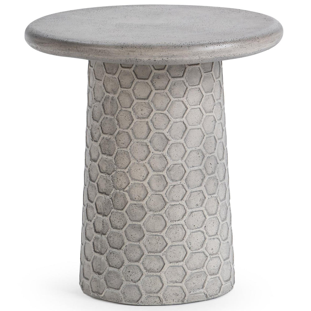 Delaine 17" Outdoor Accent Table, Light Gray-Furniture - Outdoor-High Fashion Home