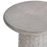 Delaine 17" Outdoor Accent Table, Light Gray-Furniture - Outdoor-High Fashion Home
