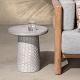 Delaine 17" Outdoor Accent Table, Light Gray-Furniture - Outdoor-High Fashion Home