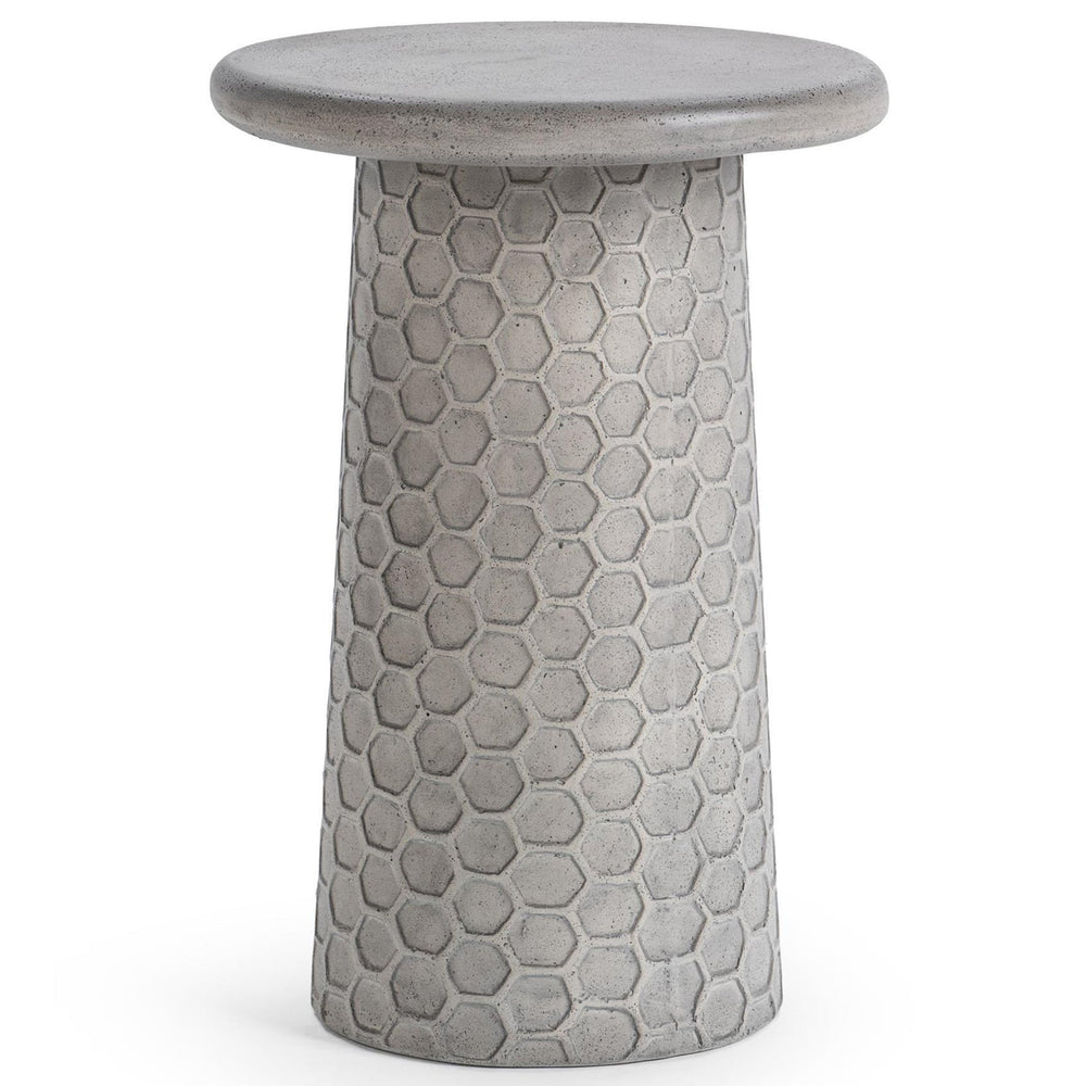 Delaine 20" Outdoor Accent Table, Light Gray-Furniture - Outdoor-High Fashion Home