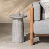 Delaine 20" Outdoor Accent Table, Light Gray-Furniture - Outdoor-High Fashion Home