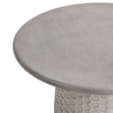 Delaine Outdoor Round Coffee Table, Light Gray-Furniture - Outdoor-High Fashion Home