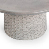 Delaine Outdoor Round Coffee Table, Light Gray-Furniture - Outdoor-High Fashion Home
