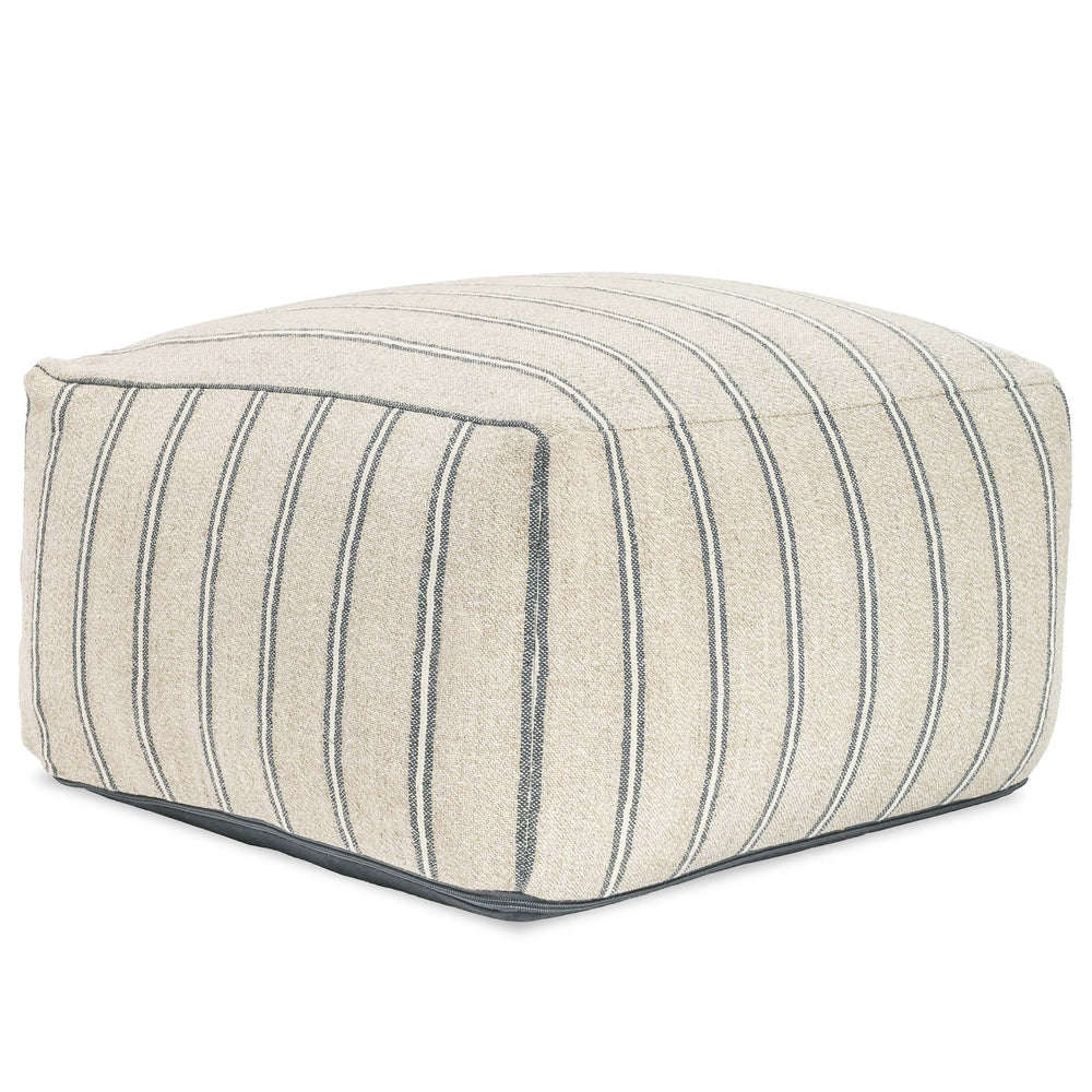 Delgada Pouf, Natural/Blue-Furniture - Chairs-High Fashion Home