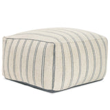 Delgada Pouf, Natural/Blue-Furniture - Chairs-High Fashion Home