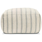 Delgada Pouf, Natural/Blue-Furniture - Chairs-High Fashion Home