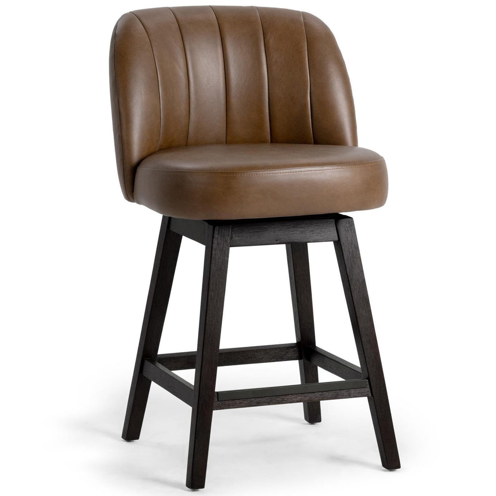 Della Swivel Counter Stool, Camel-Furniture - Chairs-High Fashion Home