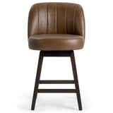 Della Swivel Counter Stool, Camel-Furniture - Chairs-High Fashion Home
