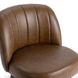 Della Swivel Counter Stool, Camel-Furniture - Chairs-High Fashion Home