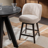 Della Swivel Counter Stool, Sandy Cream-Furniture - Chairs-High Fashion Home
