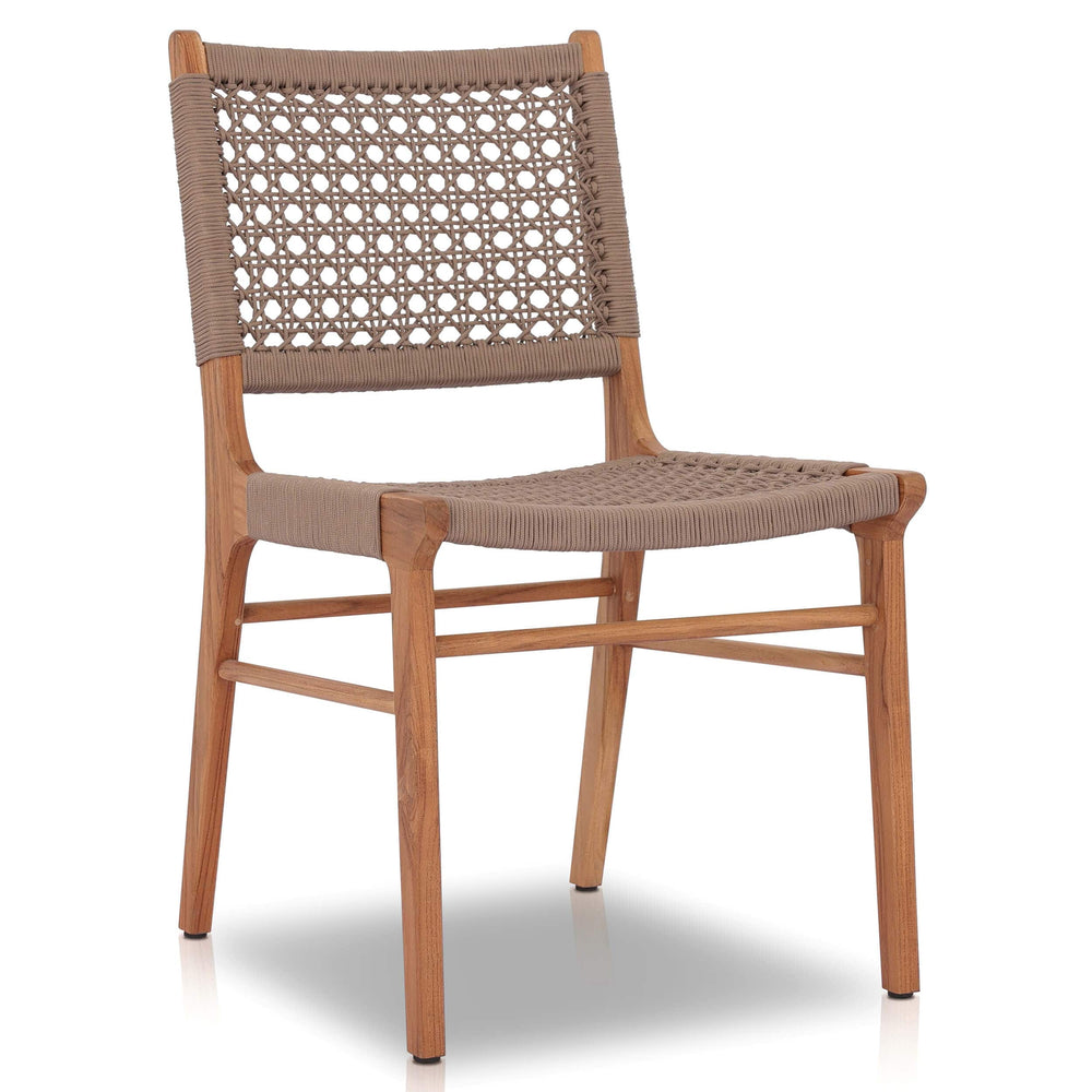 Delmar Outdoor Dining Chair, Natural Teak/Khaki Rope, Set of 2-Furniture - Dining-High Fashion Home