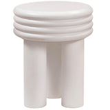 Delta Round Side Table, Ivory-Furniture - Accent Tables-High Fashion Home