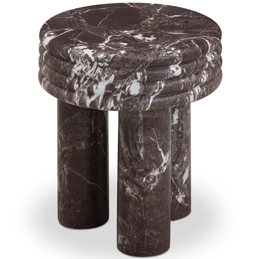 Delta Round Side Table, Red Levanto-Furniture - Accent Tables-High Fashion Home