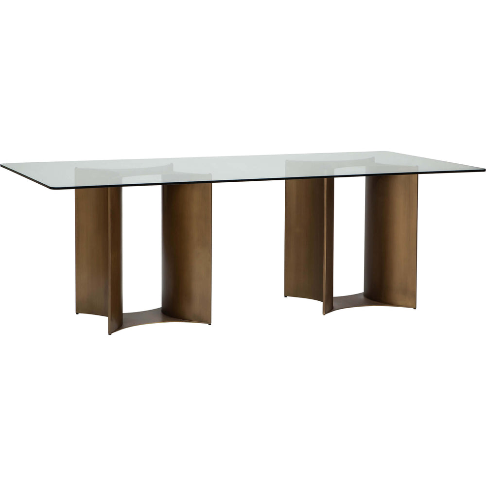 Denver Rectangular Dining Table, Antique Brass