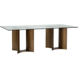 Denver Rectangular Dining Table, Antique Brass