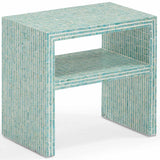 Derry Capiz Shell Nightstand, Blue