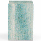 Derry Capiz Shell Nightstand, Blue