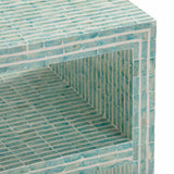 Derry Capiz Shell Nightstand, Blue