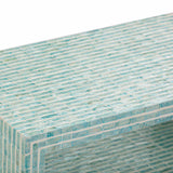 Derry Capiz Shell Nightstand, Blue