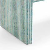 Derry Capiz Shell Nightstand, Blue