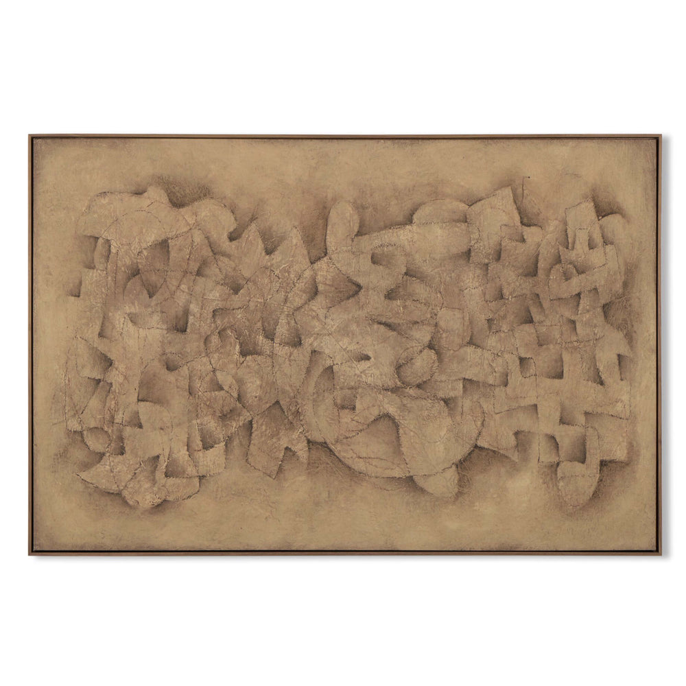 Desert Fortress by Benjamin Galvan, Rustic Walnut Floater by Four Hands-Accessories Artwork-High Fashion Home