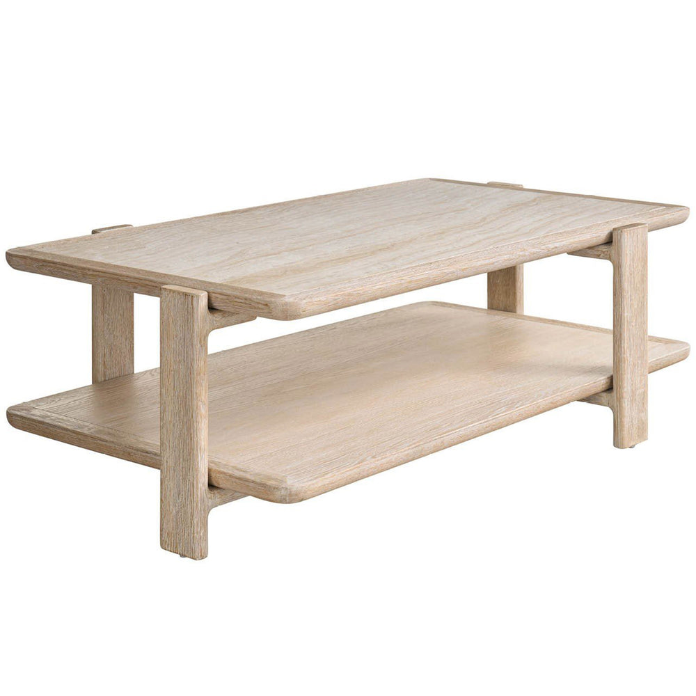 Desert and Stone Cocktail Table, White Travertine-Furniture - Accent Tables-High Fashion Home