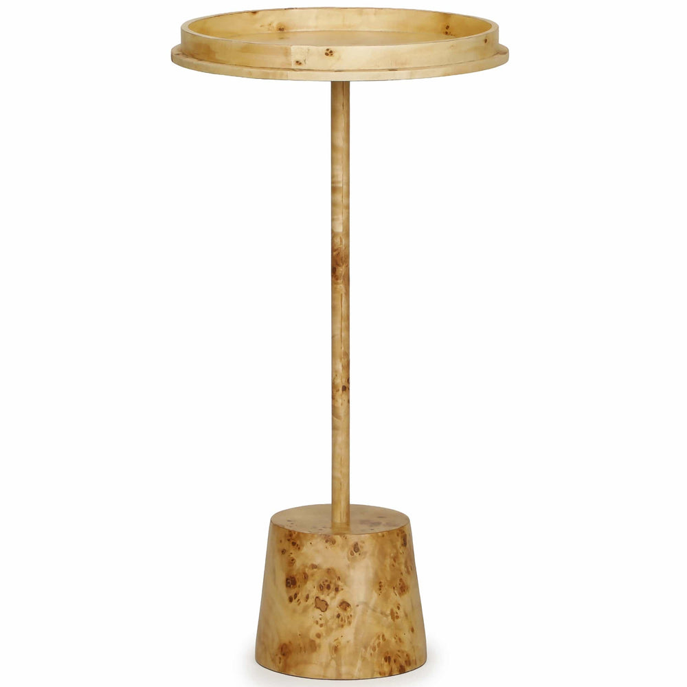 Destin Side Table, Natural Burl-Furniture - Accent Tables-High Fashion Home
