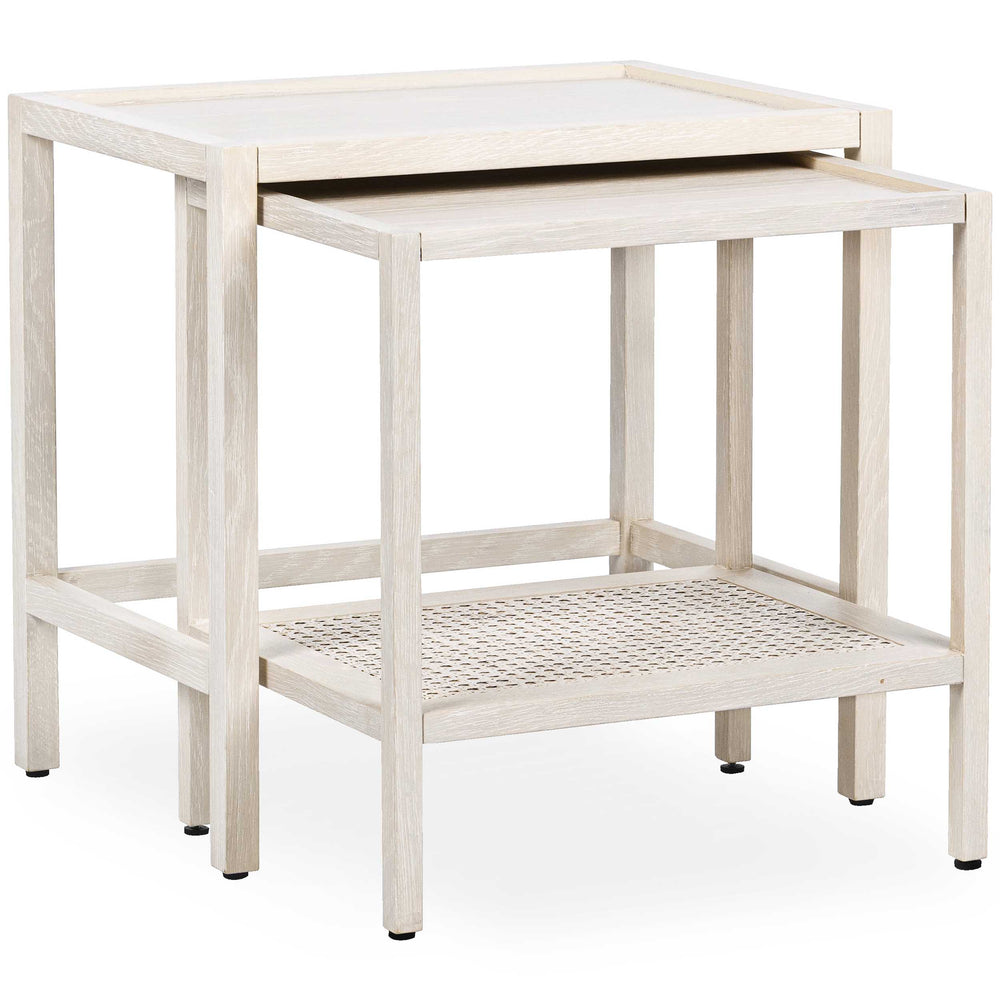 Devin Nesting Accent Table, Milk White