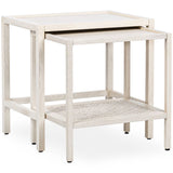 Devin Nesting Accent Table, Milk White
