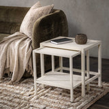 Devin Nesting Accent Table, Milk White