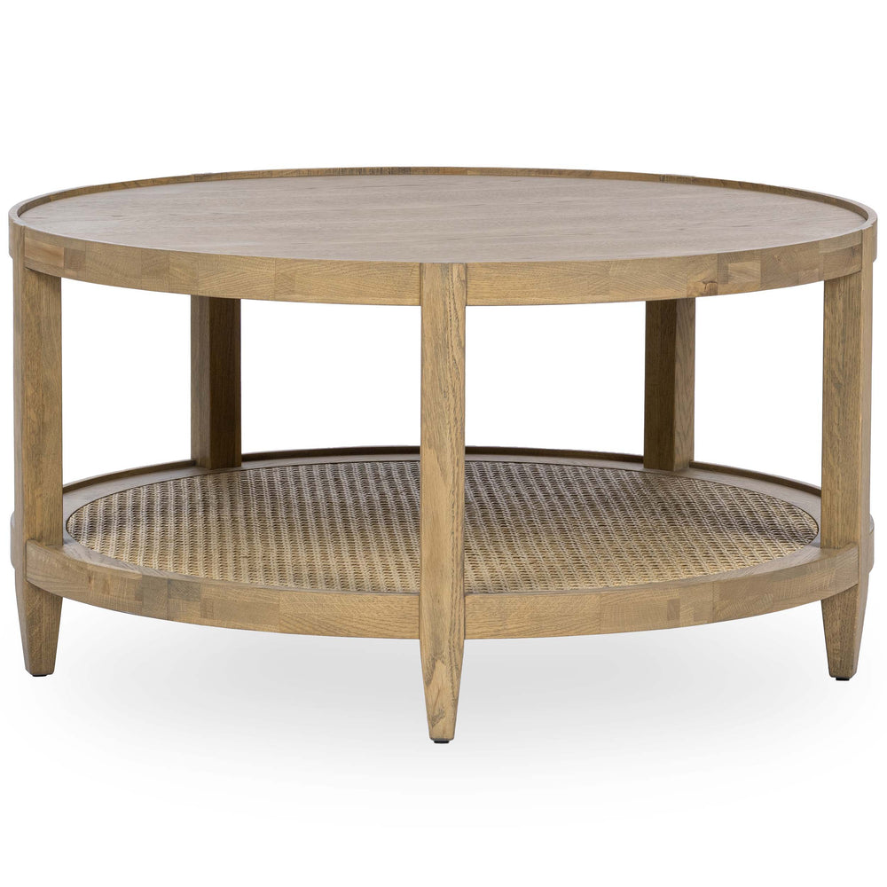 Devin Round Coffee Table, Khaki Mist-Furniture - Accent Tables-High Fashion Home