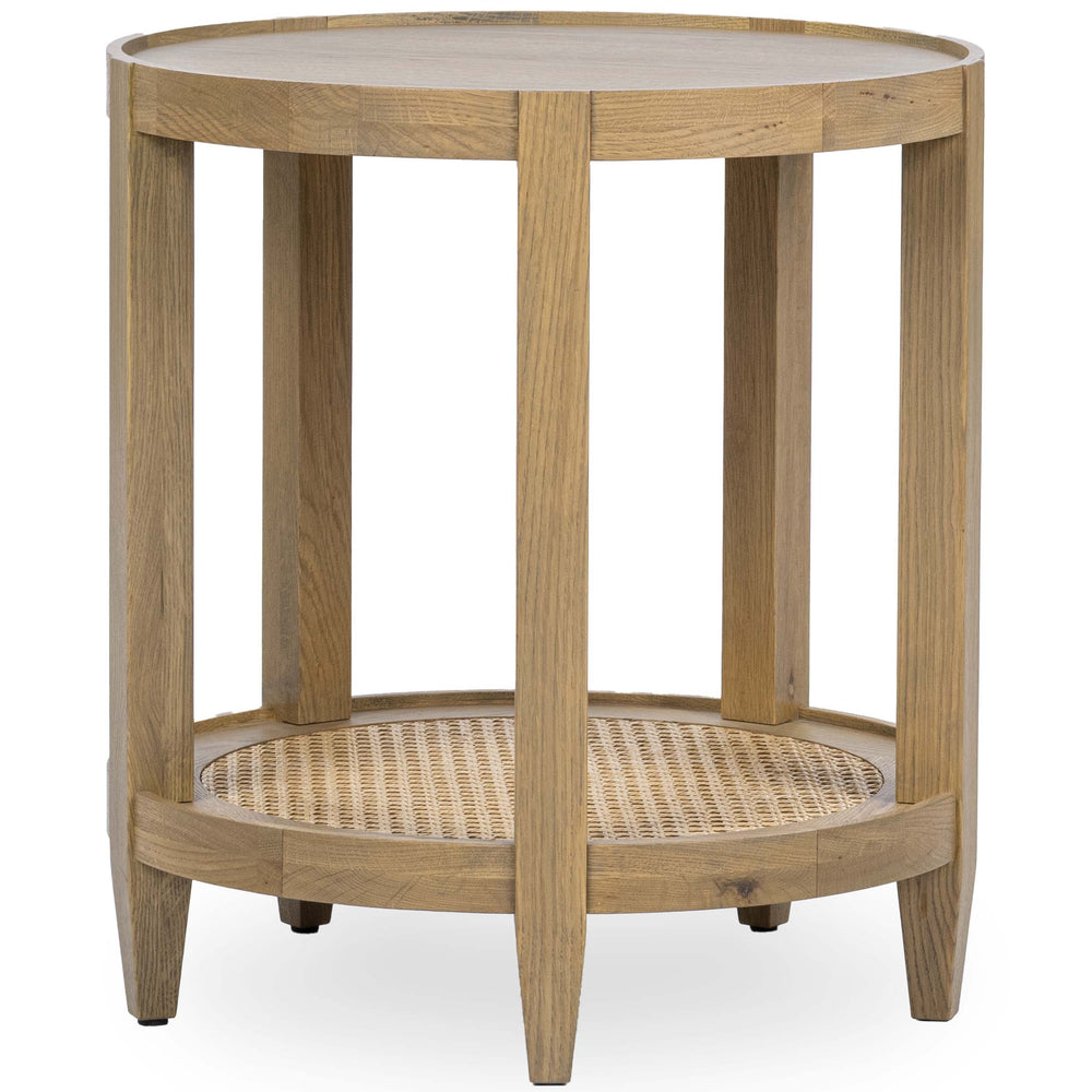 Devin Round End Table, Khaki Mist
