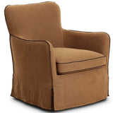 Devon Slipcover Swivel Chair, Broadway Gilt by Four Hands